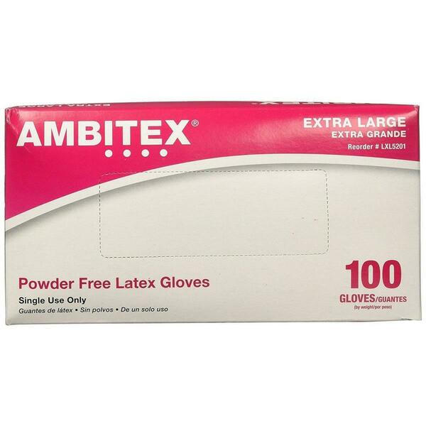 Tradex Gloves Ambitex, Latex Disposable Gloves, Latex, Powder-Free, XL, 1000 PK, Clear LXL5201  (PEC)